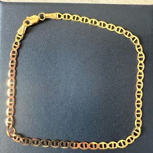 8in, 3.2mm 10k Gold Mariner Bracelet